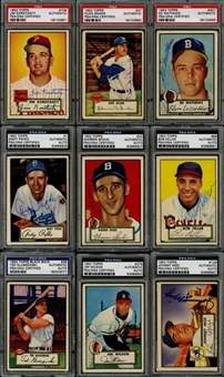 1952 Topps Signed Cards Collection (57 Different) Including Hall of Famers and "High Numbers" - All JSA and PSA DNA - Encapsulated